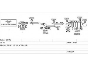 MTS C250237005371 išmetimo sistema 
 Išmetimo sistema -> Išmetimo sistema, visa