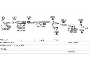 MTS C280425005584 išmetimo sistema 
 Išmetimo sistema -> Išmetimo sistema, visa
