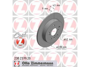 ZIMMERMANN 230.2379.20 stabdžių diskas 
 Stabdžių sistema -> Diskinis stabdys -> Stabdžių diskas
717 50 932, 717 68 089, 55611-55L00