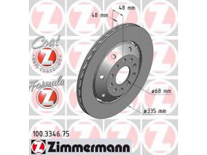 ZIMMERMANN 100.3346.75 stabdžių diskas 
 Dviratė transporto priemonės -> Stabdžių sistema -> Stabdžių diskai / priedai
4B3 615 602