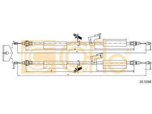 COFLE 10.5368 trosas, stovėjimo stabdys 
 Stabdžių sistema -> Valdymo svirtys/trosai
1416442