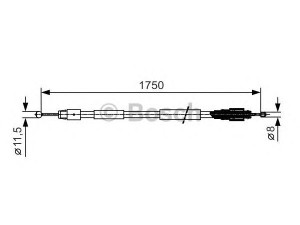 BOSCH 1 987 482 018 trosas, stovėjimo stabdys 
 Stabdžių sistema -> Valdymo svirtys/trosai
955 424 141 10, 7L0 609 721 A