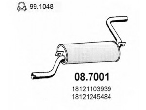 ASSO 08.7001 galinis duslintuvas 
 Išmetimo sistema -> Duslintuvas
18121101321, 18121103939, 18121108378