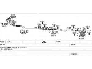 MTS C250720007229 išmetimo sistema 
 Išmetimo sistema -> Išmetimo sistema, visa