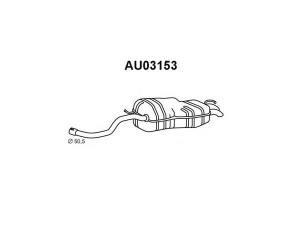 VENEPORTE AU03153 galinis duslintuvas 
 Išmetimo sistema -> Duslintuvas
1J6253609AR, 1J6253609CR, 1J6253609F