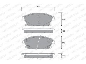 WEEN 151-2730 stabdžių trinkelių rinkinys, diskinis stabdys 
 Techninės priežiūros dalys -> Papildomas remontas
05 42 115, 13301234, 13301234, 13301234