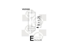 BGA V029300 išleidimo vožtuvas 
 Variklis -> Variklio uždegimo laiko reguliavimo kontrolė -> Vožtuvų eilė -> Vožtuvai/dalys
642854, 642911, 9117912, 90232977