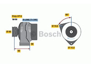 BOSCH 0 123 320 049 kintamosios srovės generatorius 
 Elektros įranga -> Kint. sr. generatorius/dalys -> Kintamosios srovės generatorius