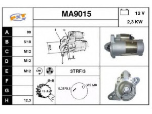 SNRA MA9015 starteris 
 Elektros įranga -> Starterio sistema -> Starteris
RF5C18400, M2T88671
