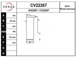 EAI CV22267K jungčių komplektas, kardaninis velenas 
 Ratų pavara -> Sujungimai/komplektas