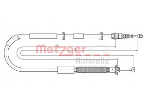 METZGER 12.0723 trosas, stovėjimo stabdys 
 Stabdžių sistema -> Valdymo svirtys/trosai
51702642