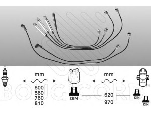 BOUGICORD 4123 uždegimo laido komplektas 
 Kibirkšties / kaitinamasis uždegimas -> Uždegimo laidai/jungtys
1612434, 1612436, 90113441