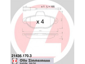 ZIMMERMANN 21436.170.3 stabdžių trinkelių rinkinys, diskinis stabdys 
 Techninės priežiūros dalys -> Papildomas remontas
77364635, 1 559 698, 1 669 578
