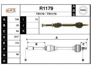 SNRA R1179 kardaninis velenas 
 Ratų pavara -> Kardaninis velenas
8200257767