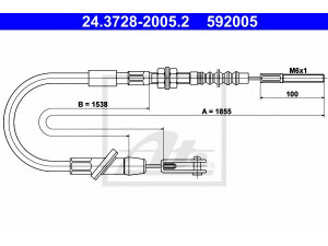 ATE 24.3728-2005.2 sankabos trosas 
 Dviratė transporto priemonės -> Kabeliai ir tachometro velenaai -> Sankabos trosas
23710-83023, 23710-83024