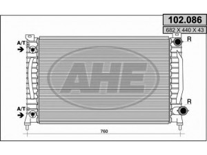AHE 102.086 radiatorius, variklio aušinimas 
 Aušinimo sistema -> Radiatorius/alyvos aušintuvas -> Radiatorius/dalys
4B3121251