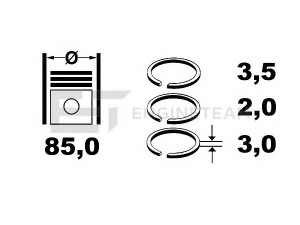 ET ENGINETEAM R1003800 stūmoklio žiedų komplektas 
 Variklis -> Cilindrai/stūmokliai
9569148880