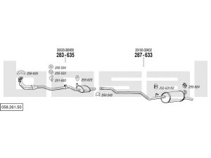 BOSAL 058.261.50 išmetimo sistema 
 Išmetimo sistema -> Išmetimo sistema, visa