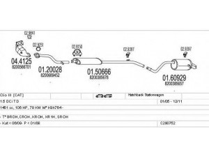 MTS C280752010648 išmetimo sistema 
 Išmetimo sistema -> Išmetimo sistema, visa