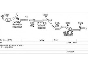 MTS C310037006911 išmetimo sistema 
 Išmetimo sistema -> Išmetimo sistema, visa