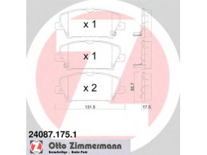 ZIMMERMANN 24087.175.1 stabdžių trinkelių rinkinys, diskinis stabdys 
 Techninės priežiūros dalys -> Papildomas remontas
45022SMGE00, 45022SMGE01, 45022SMGE50