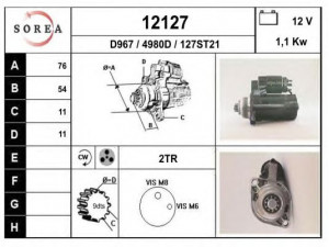 EAI 12127 starteris 
 Elektros įranga -> Starterio sistema -> Starteris
98660410400