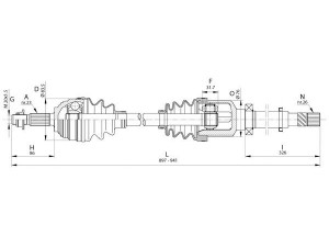 OPEN PARTS DRS6343.00 kardaninis velenas 
 Ratų pavara -> Kardaninis velenas
6001548720, 7711497417, 8200261841