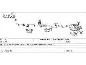 MTS C300115010726 išmetimo sistema 
 Išmetimo sistema -> Išmetimo sistema, visa