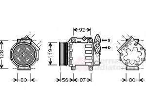 VAN WEZEL 1800K431 kompresorius, oro kondicionierius 
 Oro kondicionavimas -> Kompresorius/dalys
1465439, 3M5H16D629SB, 3M5H19D629GD