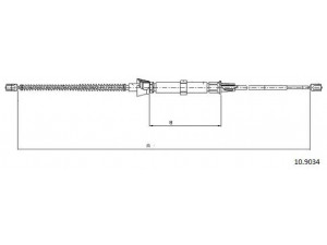 CABOR 10.9034 trosas, stovėjimo stabdys
1J0609721AS, 1J0609721J, 1J0609721S