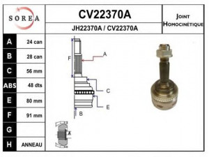 EAI CV22370AK jungčių komplektas, kardaninis velenas 
 Ratų pavara -> Sujungimai/komplektas