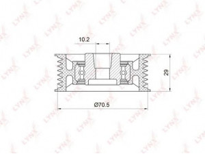 LYNXauto PB-7022 kreipiantysis skriemulys, V formos rumbuotas diržas
MD368210