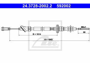 ATE 24.3728-2002.2 sankabos trosas 
 Dviratė transporto priemonės -> Kabeliai ir tachometro velenaai -> Sankabos trosas
23710-57B10, 23710-57B12