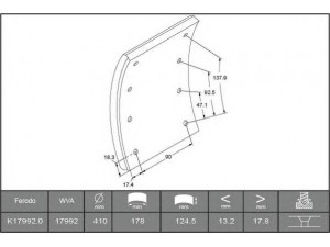FERODO K17992.0TG stabdžių antdėklo rinkinys, būgninis stabdys 
 Techninės priežiūros dalys -> Papildomas remontas
270 830-3, 270 936-8, 2708303, 2709368