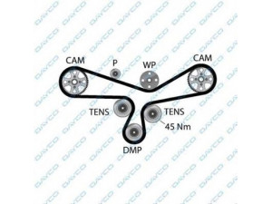 DAYCO 94835 paskirstymo diržas 
 Techninės priežiūros dalys -> Papildomas remontas
078109119C, 078109119G, 078109119H