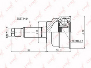 LYNXauto CO-4402 jungčių komplektas, kardaninis velenas 
 Ratų pavara -> Sujungimai/komplektas
KK388-22-510, KK388-22-610, KK388-25-400