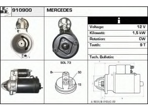 EDR 910900 starteris 
 Elektros įranga -> Starterio sistema -> Starteris