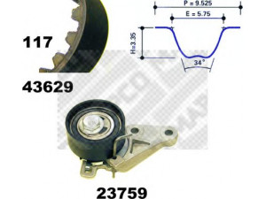 MAPCO 23629 paskirstymo diržo komplektas 
 Techninės priežiūros dalys -> Papildomas remontas