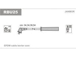 JANMOR RBU25 uždegimo laido komplektas 
 Kibirkšties / kaitinamasis uždegimas -> Uždegimo laidai/jungtys
7 700 273 226, 7700100590B, 7700273826