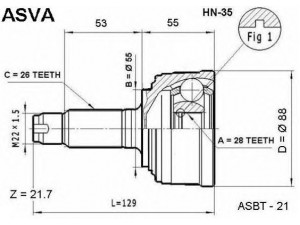 ASVA HN-35 jungčių komplektas, kardaninis velenas 
 Ratų pavara -> Sujungimai/komplektas
44011-S04-010, 44011-S05-000