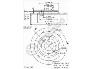 BREMBO 08.9600.24 stabdžių diskas 
 Stabdžių sistema -> Diskinis stabdys -> Stabdžių diskas
95575080, 95585454, 95661746