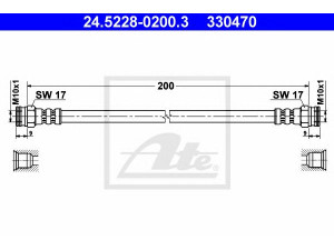 ATE 24.5228-0200.3 stabdžių žarnelė 
 Stabdžių sistema -> Stabdžių žarnelės
95 599 101, 5944002, 7563852