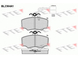 FTE BL2364A1 stabdžių trinkelių rinkinys, diskinis stabdys 
 Techninės priežiūros dalys -> Papildomas remontas
0060765018