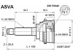 ASVA DW-72A40 jungčių komplektas, kardaninis velenas 
 Ratų pavara -> Sujungimai/komplektas
962 735 71