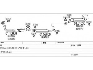 MTS C170014001438 išmetimo sistema 
 Išmetimo sistema -> Išmetimo sistema, visa