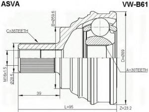ASVA VW-B61 jungčių komplektas, kardaninis velenas 
 Ratų pavara -> Sujungimai/komplektas
1K0407311G, 1K0407311H, 1K0407311L