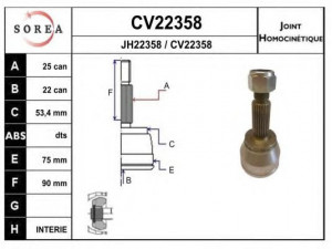 EAI CV22358K jungčių komplektas, kardaninis velenas 
 Ratų pavara -> Sujungimai/komplektas