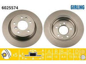 GIRLING 6025574 stabdžių diskas 
 Dviratė transporto priemonės -> Stabdžių sistema -> Stabdžių diskai / priedai
34211156668, 34211162305, 34216756537