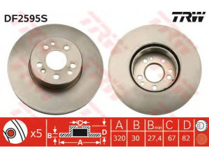 TRW DF2595S stabdžių diskas 
 Dviratė transporto priemonės -> Stabdžių sistema -> Stabdžių diskai / priedai
1404210212, 1404210912, 1404211012