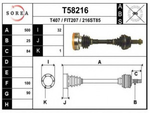 EAI T58216 kardaninis velenas 
 Ratų pavara -> Kardaninis velenas